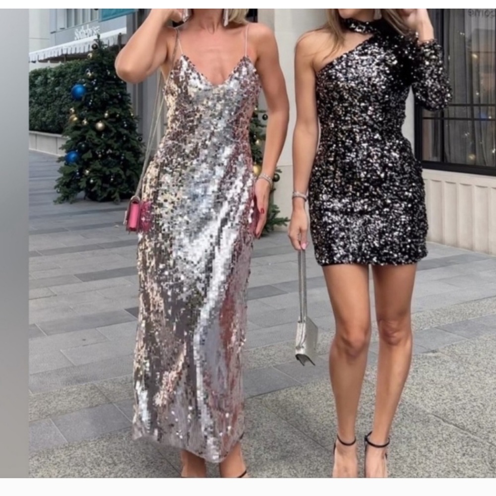 ZARA STRAPPY SEQUIN DRESS - Picture 11 of 16